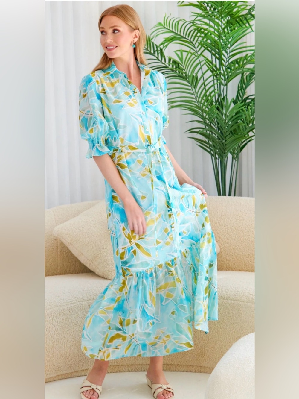 Finley Sienna Dress in Seaweed Size Large